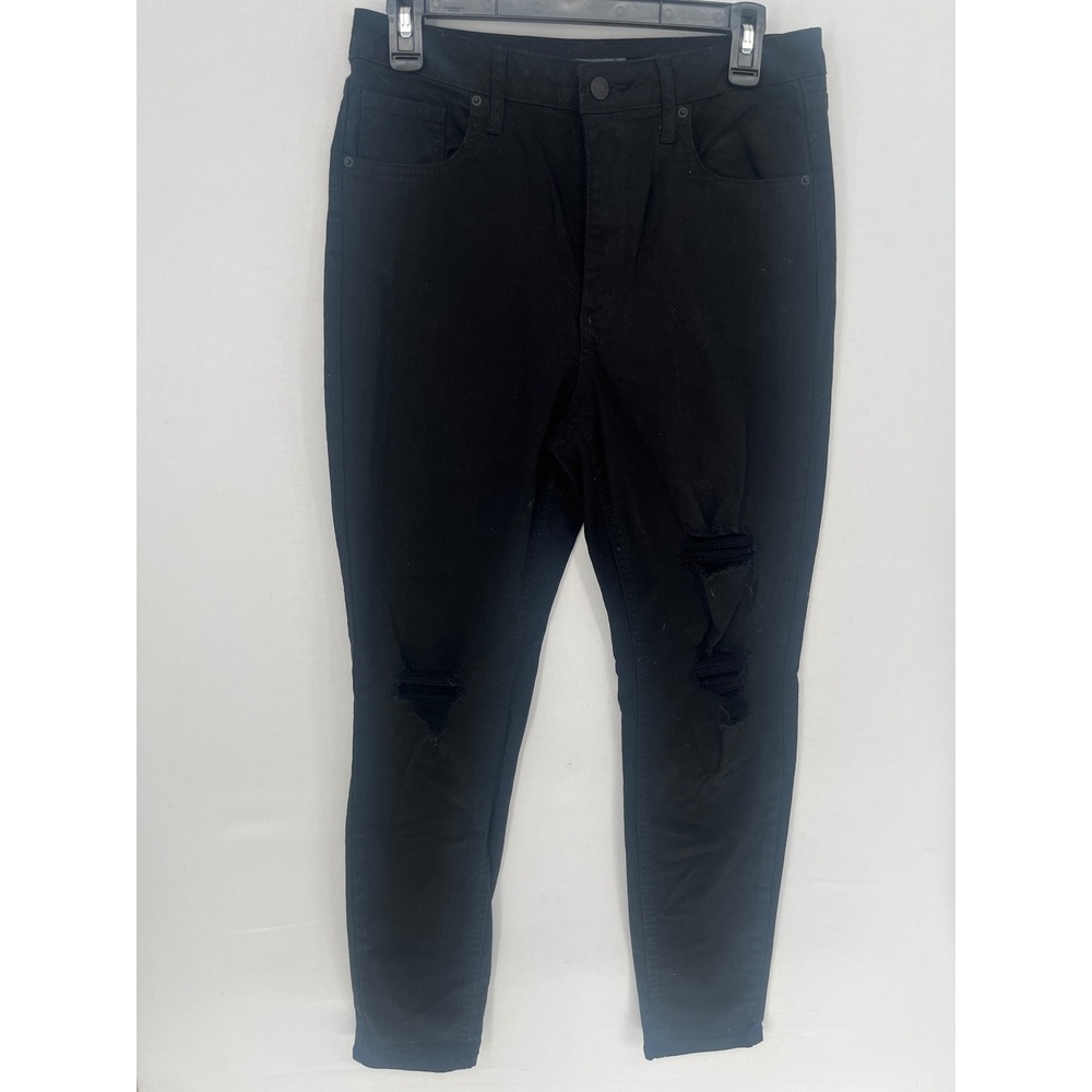 Wild Fable Black Super High-Rise Skinny Distressed Ripped Jeans Size 10